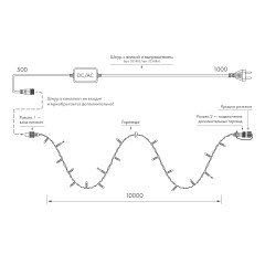Светодиодная гирлянда ARD-STRING-CLASSIC-10000-RED-100LED-MILK-FLASH Red (230V, 7W) (Ardecoled, IP65)