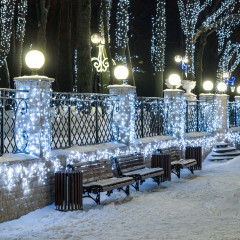 Светодиодная гирлянда ARD-EDGE-CLASSIC-2400x600-CLEAR-88LED-FLASH WHITE (230V, 6W) (Ardecoled, IP65)