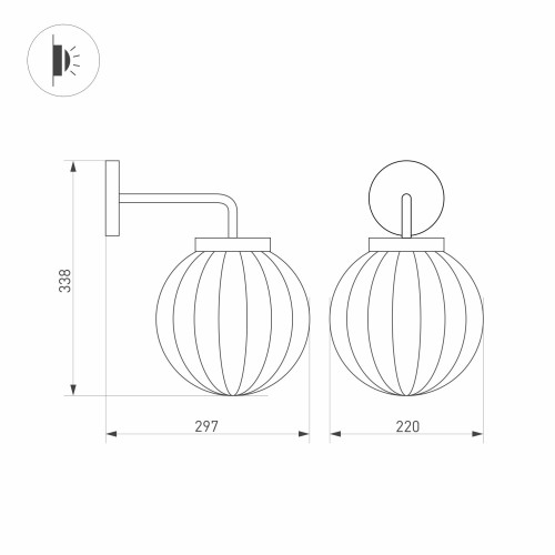 Светильник LGD-PEARL-WALL-7W Warm3000 (GR, 164 deg, 230V) (Arlight, IP65 Металл, 3 года)