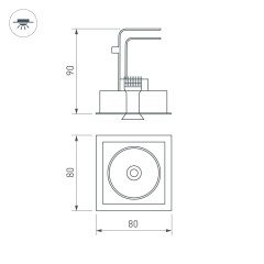 Светильник CL-SIMPLE-S80x80-9W Day4000 (BK, 45 deg) (Arlight, IP20 Металл, 3 года)