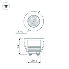 Светодиодный светильник LTM-R35WH 1W Warm White 30deg (Arlight, IP40 Металл, 3 года)