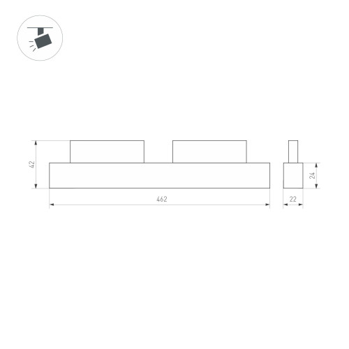 Светильник MAG-ORIENT-LASER-L465-16W Warm3000 (BK, 24 deg, 48V, DALI) (Arlight, IP20 Металл, 5 лет)