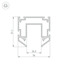 Профиль-держатель MAG-STRETCH-25-2000 (Arlight, Алюминий)