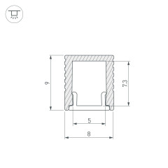 Профиль SL-MINI-8-2000 ANOD BLACK (Arlight, Алюминий)