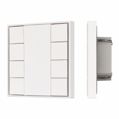 INTELLIGENT ARLIGHT Кнопочная панель KNX-301-22-8-SH-IN White (BUS, Frame) (IARL, IP20 Пластик, 3 года)