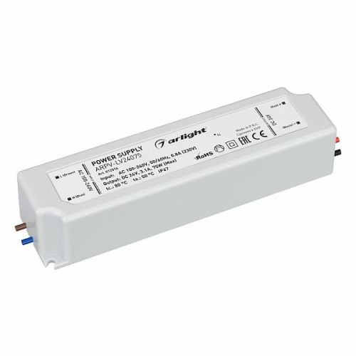 Блок питания ARPV-LV24075 (24V, 3.1A, 75W) (Arlight, IP67 Пластик, 2 года)