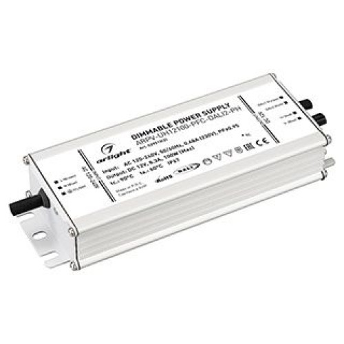 Блок питания ARPV-UH12100-PFC-DALI2-PH (12V, 8.3A, 100W) (Arlight, IP67 Металл, 7 лет)