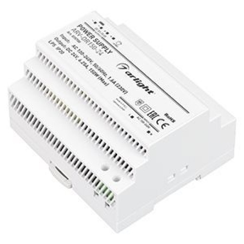 Блок питания ARV-DR150-24 (24V, 6.25A, 150W) (Arlight, IP20 DIN-рейка)