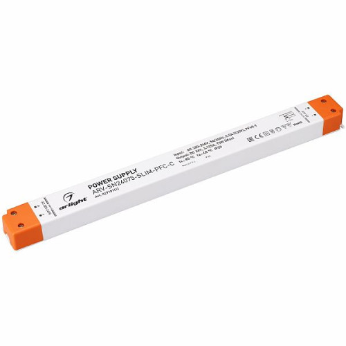 Блок питания ARV-SN24075-SLIM-PFC-C (24V, 3.12A, 75W) (Arlight, IP20 Пластик, 3 года)