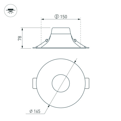 Светильник MS-BLIZZARD-BUILT-R165-16W Day4000 (BK, 100 deg, 230V) (Arlight, IP20 Металл, 3 года)