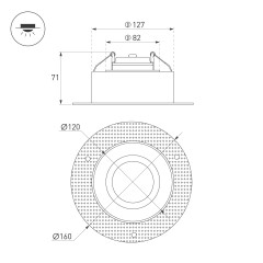 Корпус PLURIO-BASE-BUILT-TRIMLESS-R160 (WH, 1-2, 200mA) (Arlight, IP20 Металл, 3 года)