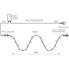 Светодиодная гирлянда ARD-STRING-HOME-5000-CLEAR-50LED-LIVE RGB (230V, 3.5W) (Ardecoled, IP20)