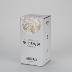 Светодиодная гирлянда ARD-CURTAIN-HOME-1500x1500-CLEAR-144LED White (230V, 6W) (Ardecoled, IP20)