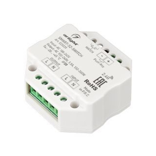 Контроллер-выключатель SMART-S2-SWITCH (230V, 1.5A, 2.4G) (Arlight, IP20 Пластик, 5 лет)