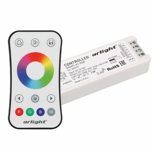 Контроллер SMART-RGB-SET-RING (12-24V, 3x3A, ПДУ 2.4G) (Arlight, IP20 Пластик, 5 лет)