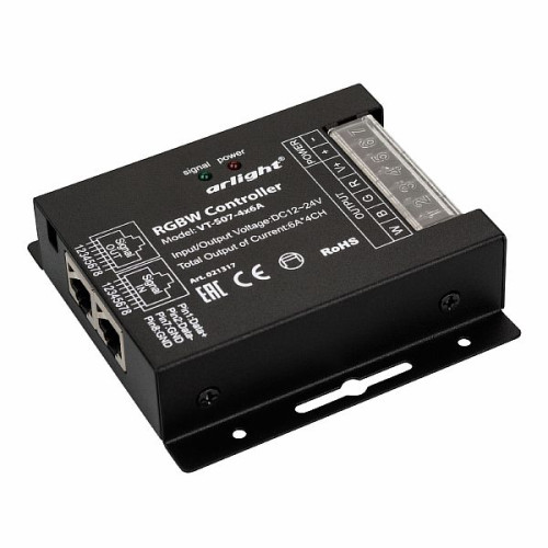 Контроллер VT-S07-4x6A (12-24V, ПДУ 24 кн, RF) (Arlight, IP20 Металл, 3 года)