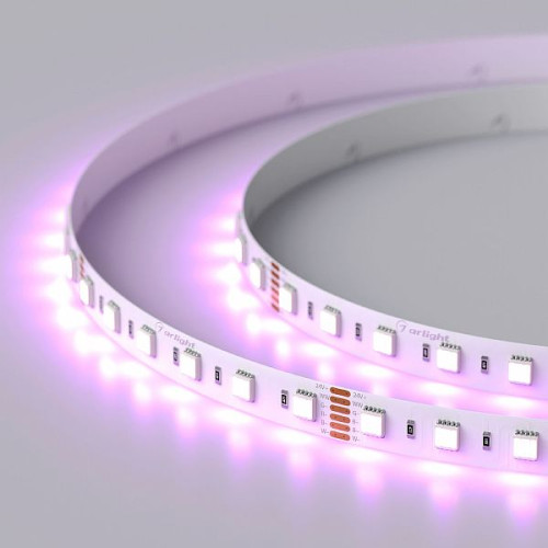 Светодиодная Лента RT-B60-12mm 24V RGBW-MIX-5-in-1 (20 W/m, IP20, 5060, 5m) (Arlight, Открытый)