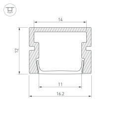Профиль PDS-SM-2000 ANOD (Arlight, Алюминий)