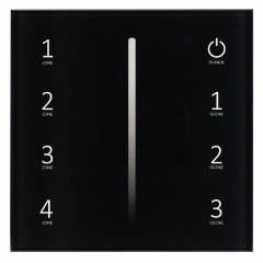 Панель Sens SMART-P17-DIM Black (230V, 4 зоны, 2.4G) (Arlight, IP20 Пластик, 5 лет)