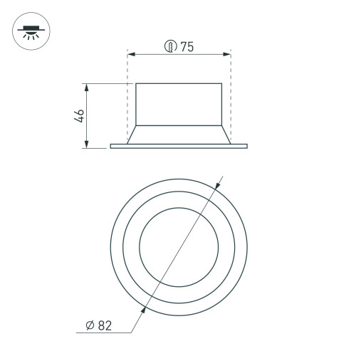 Светильник MS-BREEZE-BUILT-R82-9W Warm3000 (WH, 85 deg, 230V) (Arlight, IP20 Металл, 3 года)