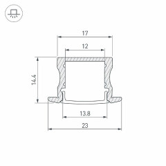 Профиль ARH-LINE-2315-F-2000 ANOD GOLD (Arlight, Алюминий)