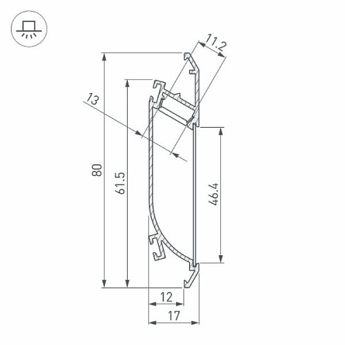 Профиль K-WALL-2000 ANOD (Arlight, Алюминий)