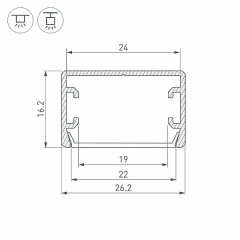 Профиль PLS-LOCK-H16-SMT-2000 ANOD BLACK (Arlight, Алюминий)
