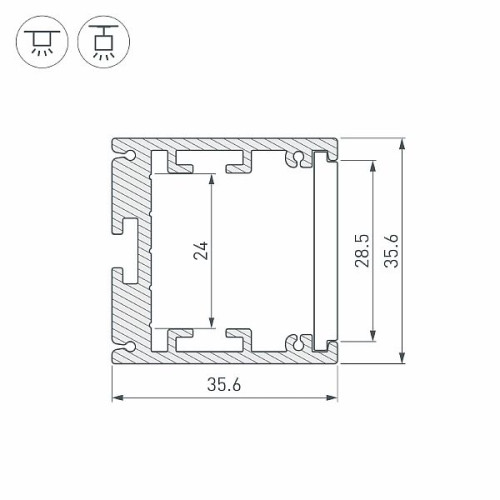 Профиль SL-ARC-3535-D1500-W90 WHITE (1180мм, дуга 1 из 4) (Arlight, Алюминий)