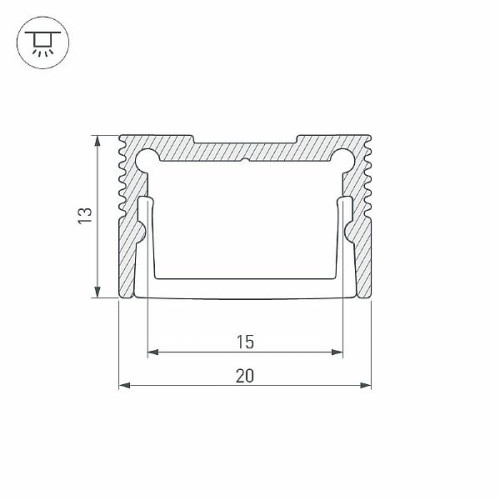 Профиль SL-SLIM20-H13-3000 ANOD (Arlight, Алюминий)