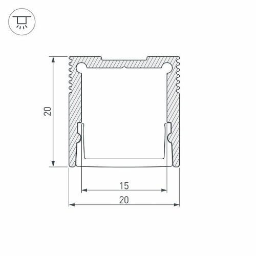 Профиль SL-SLIM20-H20-3000 ANOD (Arlight, Алюминий)