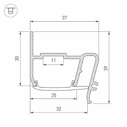 Профиль STRETCH-S-30-WALL-SIDE-2000 (STEP) (Arlight, Алюминий)