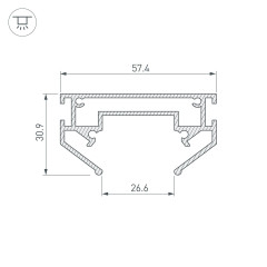 Профиль-держатель MAG-STRETCH-ORIENT-2620-2000 (Arlight, Алюминий)