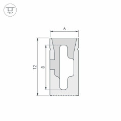 Силиконовый профиль WPH-FLEX-0612-SIDE-S8-10m WHITE (Arlight, Силикон)