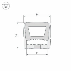 Силиконовый профиль WPH-FLEX-1414-TOP-S11-5m WHITE (Arlight, Силикон)