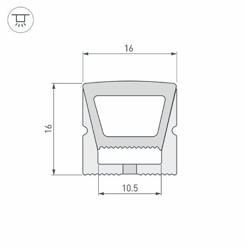 Силиконовый профиль WPH-FLEX-1616-TOP-S11-5m WHITE (Arlight, Силикон)