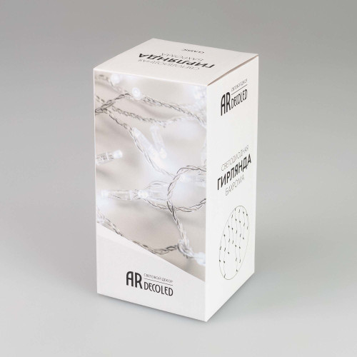Светодиодная гирлянда ARD-EDGE-CLASSIC-2400x600-CLEAR-88LED-MILK-FLASH Warm (230V, 6W) (Ardecoled, IP65)