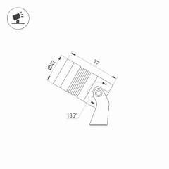 Светильник ALT-RAY-R42-5W Warm3000 (DG, 25 deg, 230V) (Arlight, IP67 Металл, 3 года)