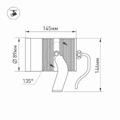 Светильник ALT-RAY-R89-25W Day4000 (DG, 24 deg, 230V) (Arlight, IP67 Металл, 3 года)