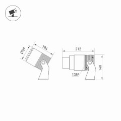 Светильник ALT-RAY-ZOOM-R89-25W Warm3000 (DG, 10-40 deg, 230V) (Arlight, IP67 Металл, 3 года)
