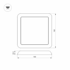 Светильник CL-FIOKK-S180x180-12W Day4000-MIX (WH, 120 deg, 230V) (Arlight, IP44 Пластик, 3 года)