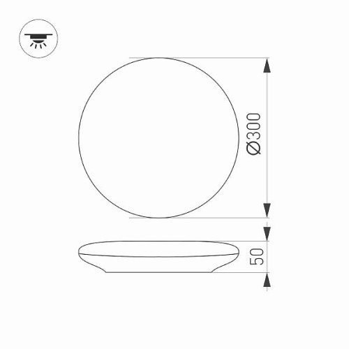 Светильник CL-FRISBEE-MOTION-R300-18W Warm3000 (WH, 180 deg, 230V) (Arlight, IP54 Пластик, 3 года)