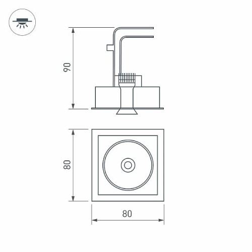 Светильник CL-SIMPLE-S80x80-9W Warm3000 (WH, 45 deg) (Arlight, IP20 Металл, 3 года)