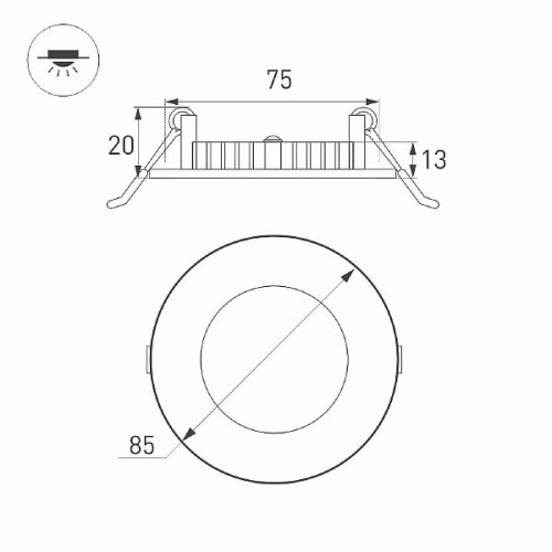 Светильник DL-85M-4W Warm White (Arlight, IP40 Металл, 3 года)