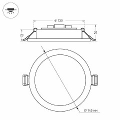 Светильник DL-BL145-12W Warm White (Arlight, IP40 Металл, 3 года)