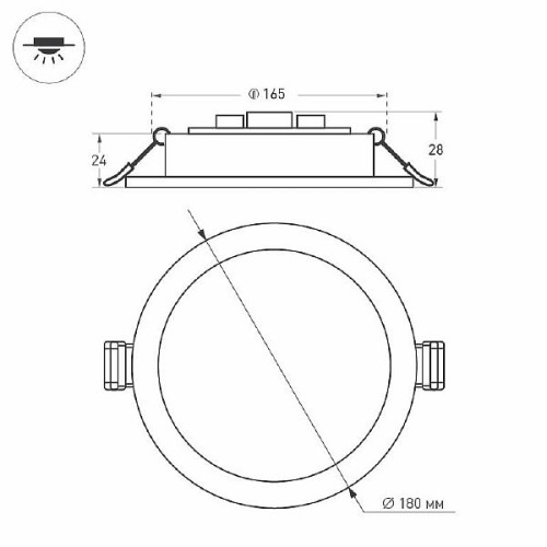 Светильник DL-BL180-18W Warm White (Arlight, IP40 Металл, 3 года)