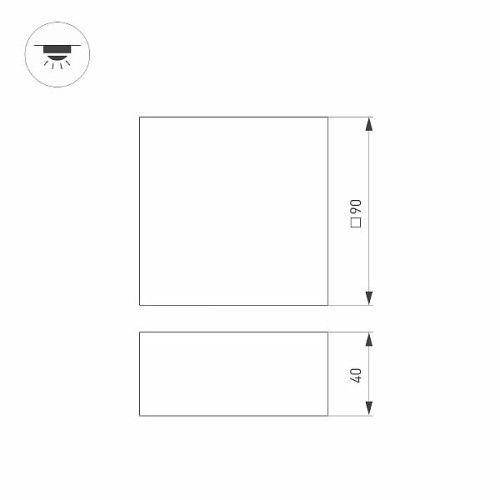 Светильник DL-GRIGLIATO-S90x90-12W Day4000 (WH, 90 deg, 230) (Arlight, IP40 Металл, 3 года)