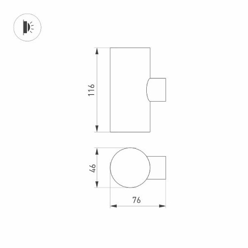 Светильник KT-RAY-WALL-TWIN-R46-2x3W Warm3000 (GR, 24 deg, 24V) (Arlight, IP65 Металл, 3 года)