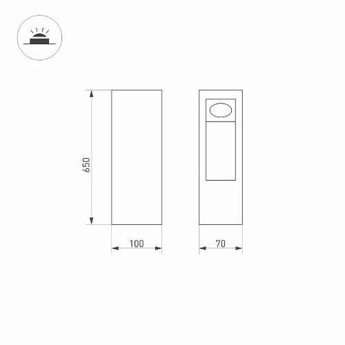 Светильник LGD-MARK-BOLL-H650-7W Warm3000 (GR, 60 deg, 230V) (Arlight, IP54 Металл, 3 года)