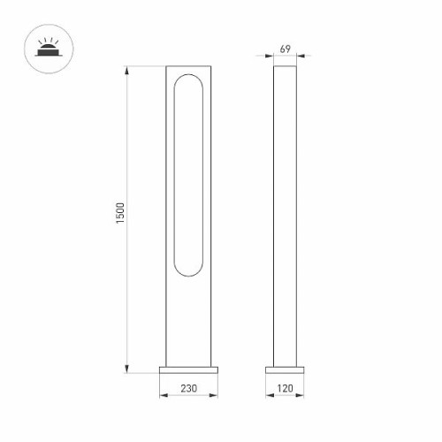 Светильник LGD-MUSE-BOLL-H1500-18W Warm3000 (DG, 328 deg, 230V) (Arlight, IP65 Металл, 3 года)