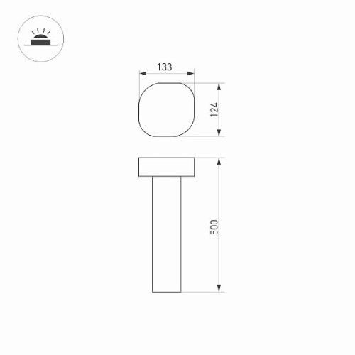 Светильник LGD-SWAMP-BOLL-H500-7W Warm3000 (GR, 93 deg, 230V) (Arlight, IP65 Металл, 3 года)